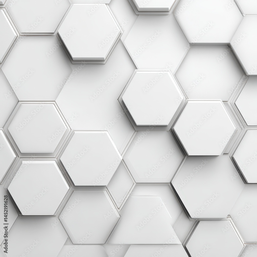 Poster abstract white hexagon pattern background modern geometric design texture