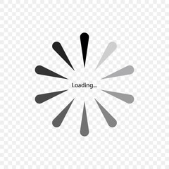 Loading image in circle shape, flow shape loading image, vector loading image in flow shape. Illistration From black to grey colors on isolated background. Vector illustration. 