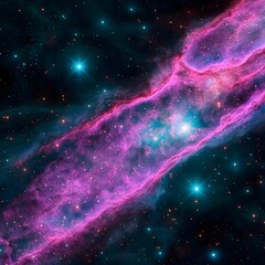Vibrant Pink and Teal Nebula Cosmic Background Stunning Space Image of Celestial Galaxy