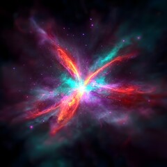 Vibrant Nebula Cosmic Cloud Exploding Stars Space Galaxy Art