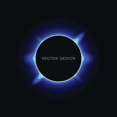 Glowing effect blue circle with radiant light. tech themes, user interface graphics.