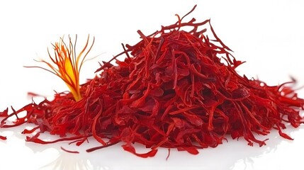 Naklejka premium High-Quality Saffron Spice Threads Close Up