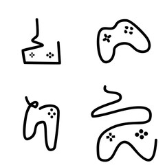 line-art gamepad icon illustration