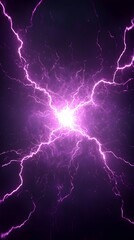 Vibrant Purple Lightning Bolts Energy Burst Abstract Background Image
