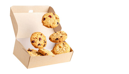 Flying Natural Fruit Cookies in Sustainable Paper Box Cut Out 