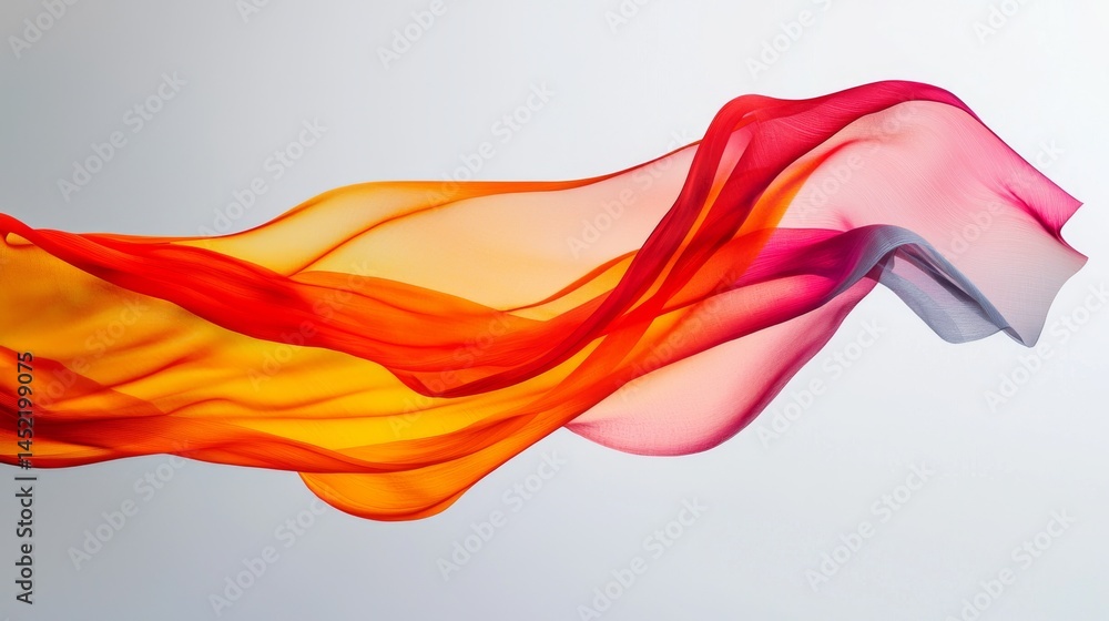 Poster abstract waves of colorful fabric flowing gracefully, creating a vibrant visual design.