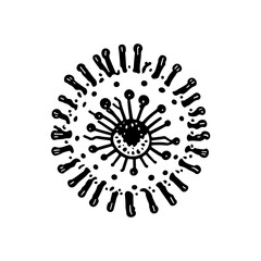 Obraz premium Stylized monochrome depiction of a microscopic organism with complex details