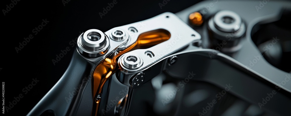 Poster close-up of a sleek mechanical component showcasing precision engineering.