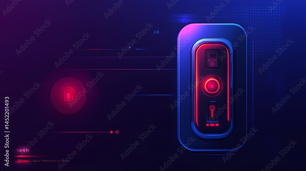 Poster cyber security system lock access.