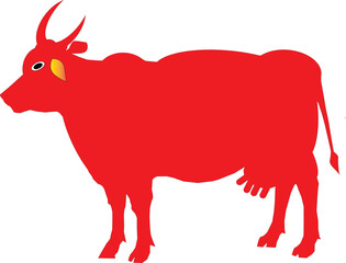 Dairy cow silhouette,