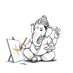 Ganesh painting drawing illustration