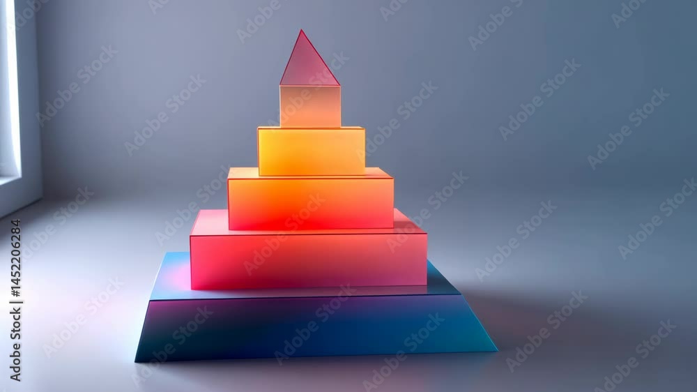 Poster abstract colorful pyramid structure