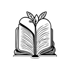 Symbolic illustration of a book intertwined with natural foliage, conceptualizing learning