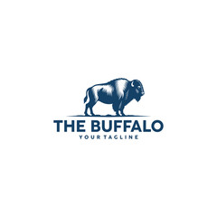 buffalo Logo Design Vector Image, buffalo logo silhouette