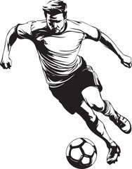 Obraz premium football player kicking ball