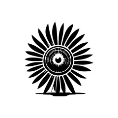 Abstract eye graphic: enigmatic gaze within stylized floral arrangement