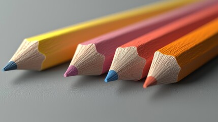 Vibrant colored pencils arranged neatly on a light surface for artistic inspiration.