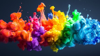 Vibrant splash of colorful paint showcasing creativity and artistic expression.