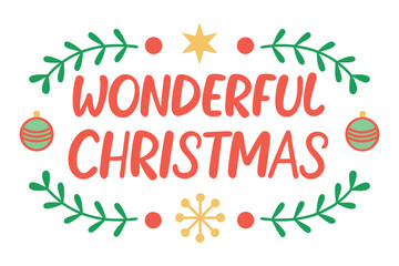 


   Merry Christmas typography vector illustration.
