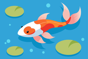Naklejka premium goldfish in water