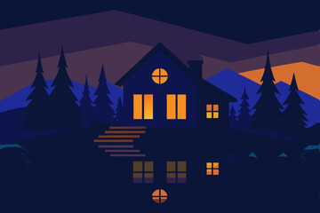 Obraz premium night city landscape