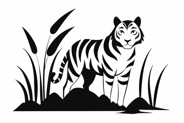 Obraz premium vector illustration of a tiger