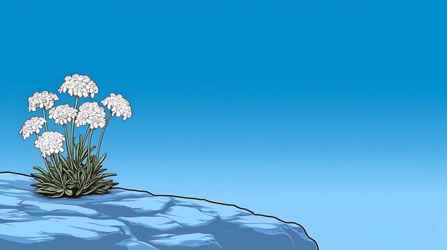 Alpine Flowers Serenity on a Clifftop.