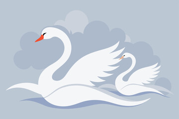 swans on the lake