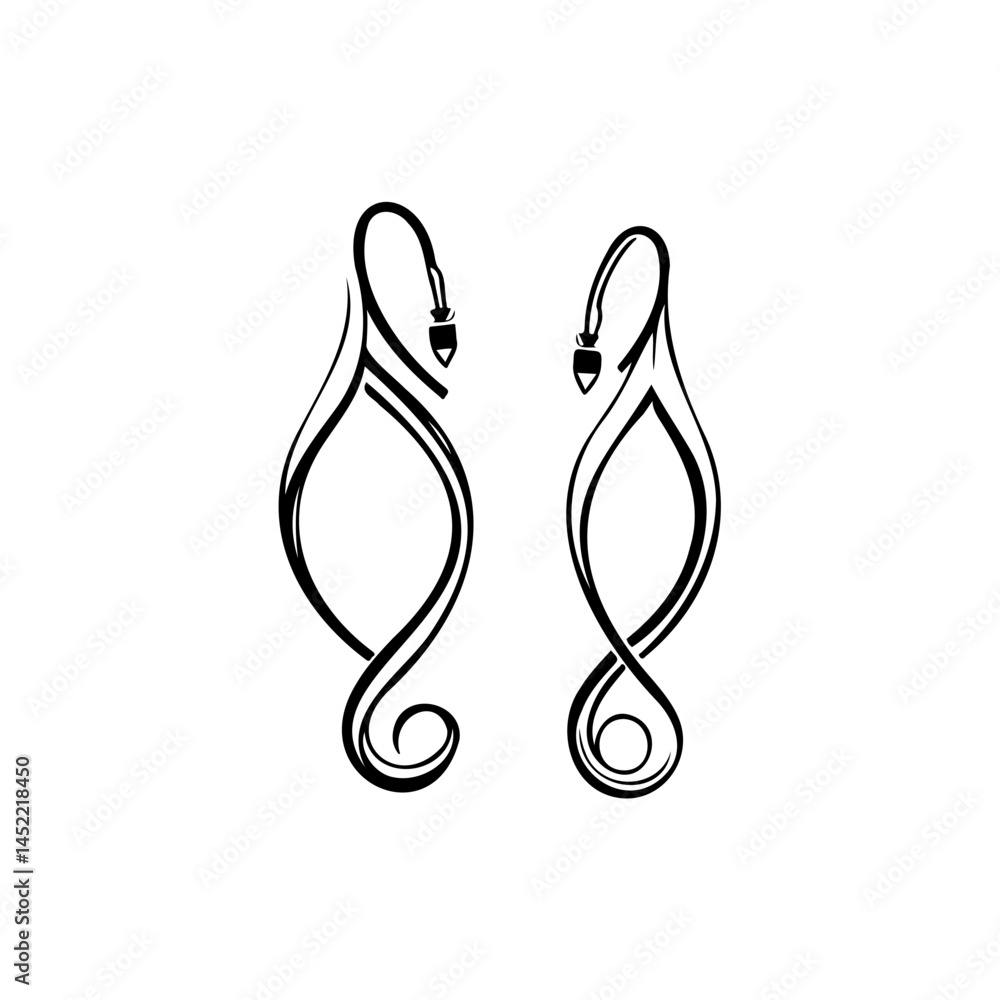 Poster Elegant Swans Depicted as Continuous Flowing Lines in a Symmetrical Composition