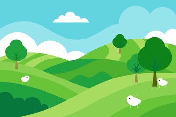 Fototapeta premium landscape with mountains and trees