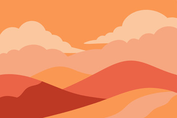 vector illustration of a sunset background