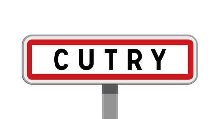 Panneau sur poteaux de Cutry, Aisne, Hauts-de-France