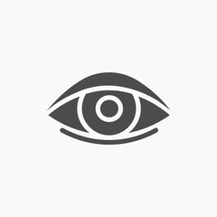eye icon vector isolated. visible, view, see, look symbol