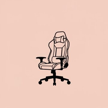 recommend clip art: Modern office chair line art illustration