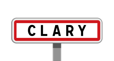 Panneau sur poteaux de Clary, Nord, Hauts-de-France