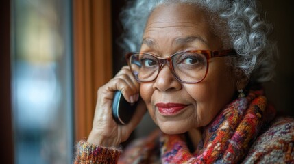 Confident lady on phone