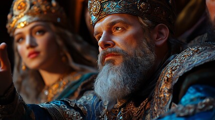 Regal portrait of a king and queen in gilded splendor and majesty