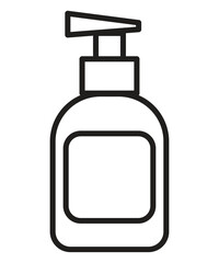 Transparent Dispenser Bottle Line Vector

