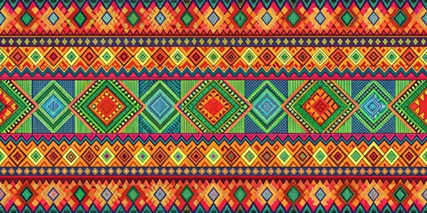Vibrant Aztec Geometric Pattern , geometric patterns, festive atmosphere
