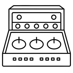 Fototapeta premium Control panel vector line art on white background