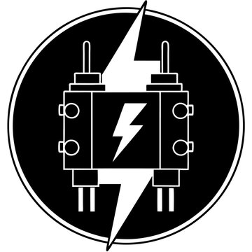 Circuit braker vector silhouette on white background