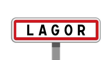 Panneau sur poteaux de Lagor, Pyrénées-Atlantiques, Nouvelle-Aquitaine