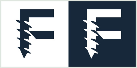initial letter F drill logo