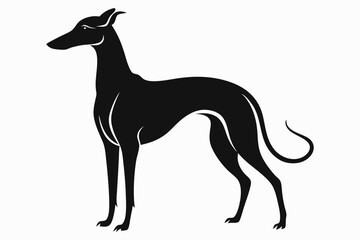 greyhound sihouette black vector