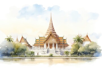 Fototapeta premium Thailand temple architecture building outdoors.