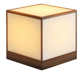 A wooden box with a white light inside