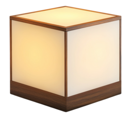 A wooden box with a white light inside