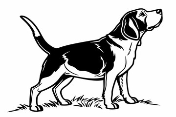 beagle sihouette black vector