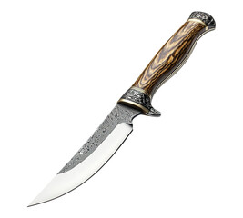 A knife with a wooden handle and a silver blade