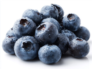 blueberries on white